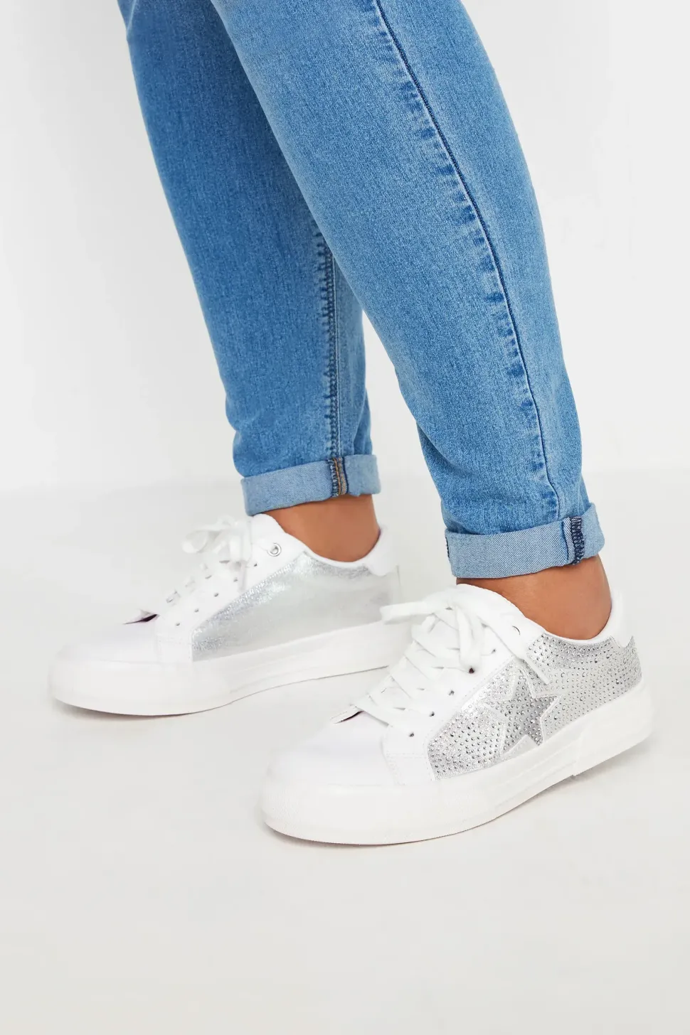 Extra Wide Fit Diamante Star Trainers