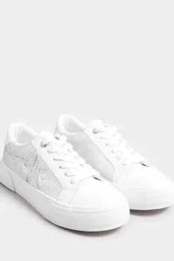 Extra Wide Fit Diamante Star Trainers