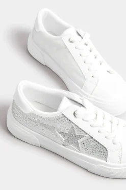 Extra Wide Fit Diamante Star Trainers