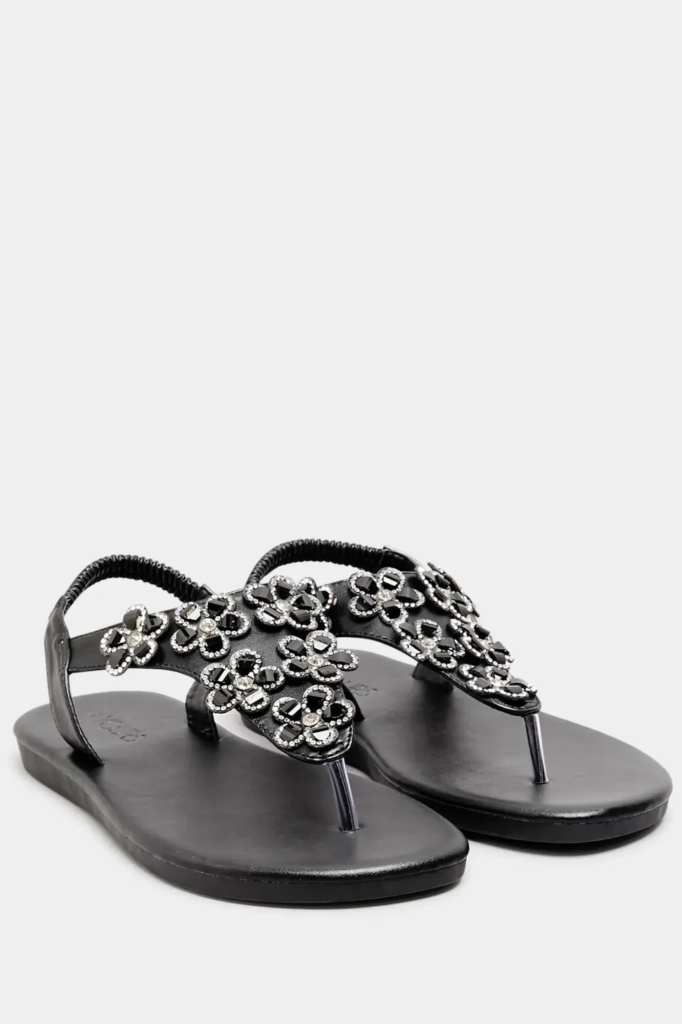 Extra Wide Fit Diamante Studded Sandals