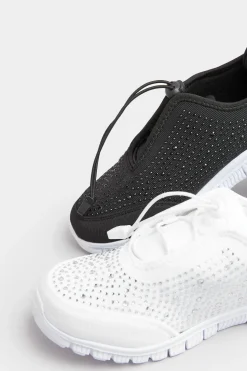 Extra Wide Fit Embellished Pull On Trainers