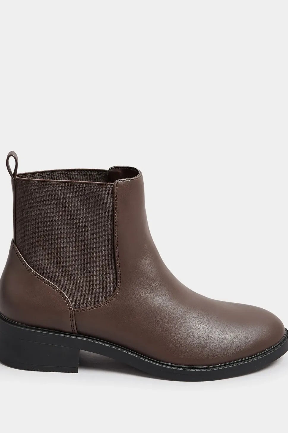 Extra Wide Fit Faux Leather Elasticated Chelsea Boots