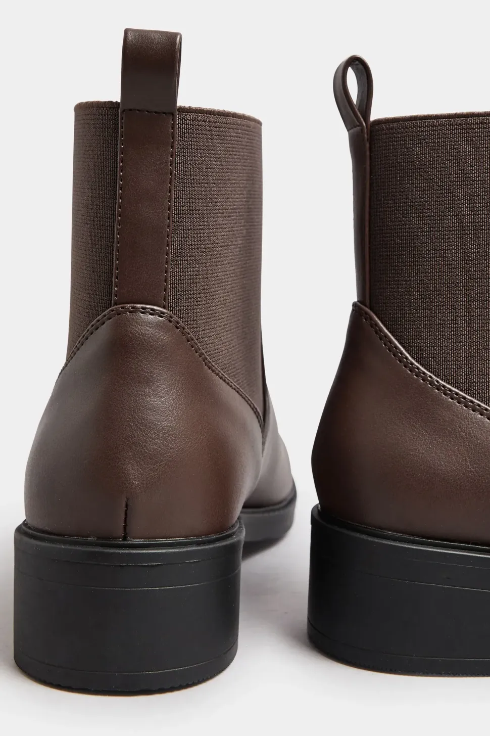 Extra Wide Fit Faux Leather Elasticated Chelsea Boots