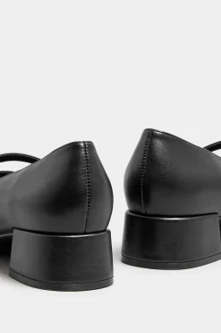 Extra Wide Fit Faux Leather Mary Jane Block Heels