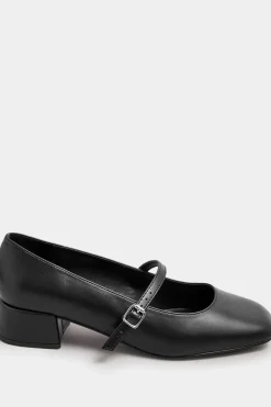 Extra Wide Fit Faux Leather Mary Jane Block Heels