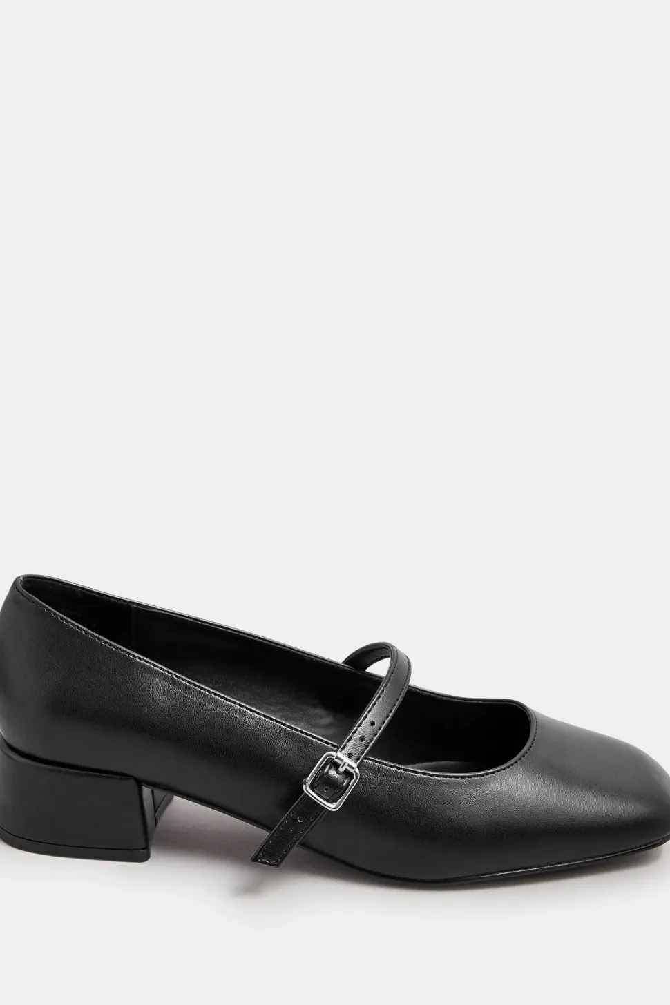 Extra Wide Fit Faux Leather Mary Jane Block Heels