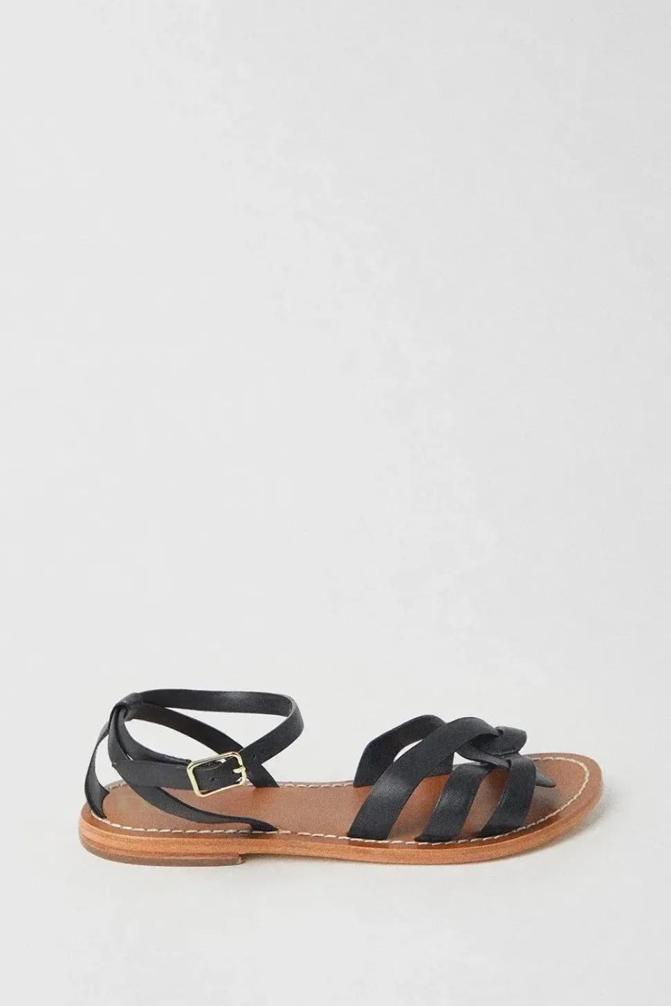 Extra Wide Fit Leather Jaleesa Woven Flat Sandals