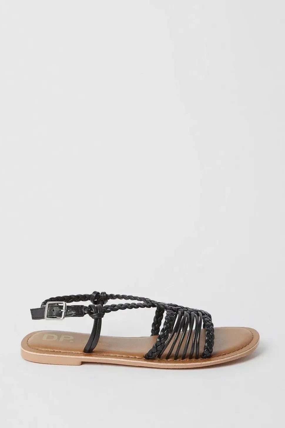Extra Wide Fit Leather Josie Lattice Flat Sandals