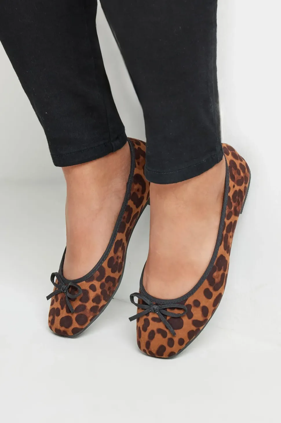Extra Wide Fit Leopard Print Ballet Pumps