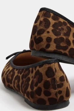 Extra Wide Fit Leopard Print Ballet Pumps
