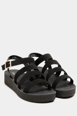 Extra Wide Fit Multi Strap Sporty Platform Sandal