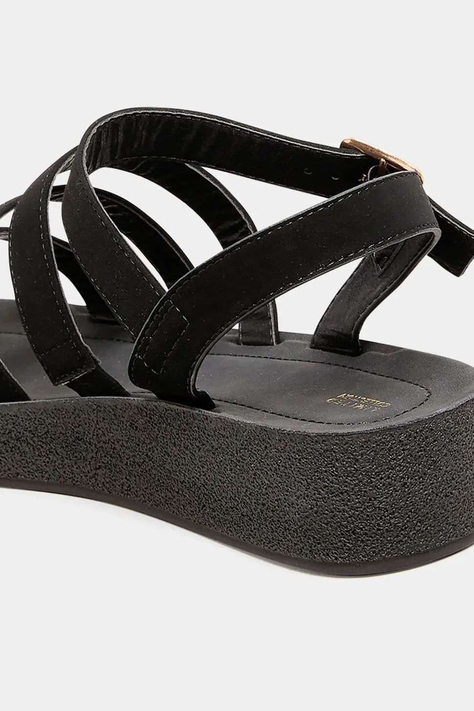 Extra Wide Fit Multi Strap Sporty Platform Sandal