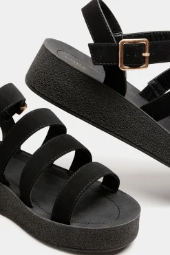Extra Wide Fit Multi Strap Sporty Platform Sandal