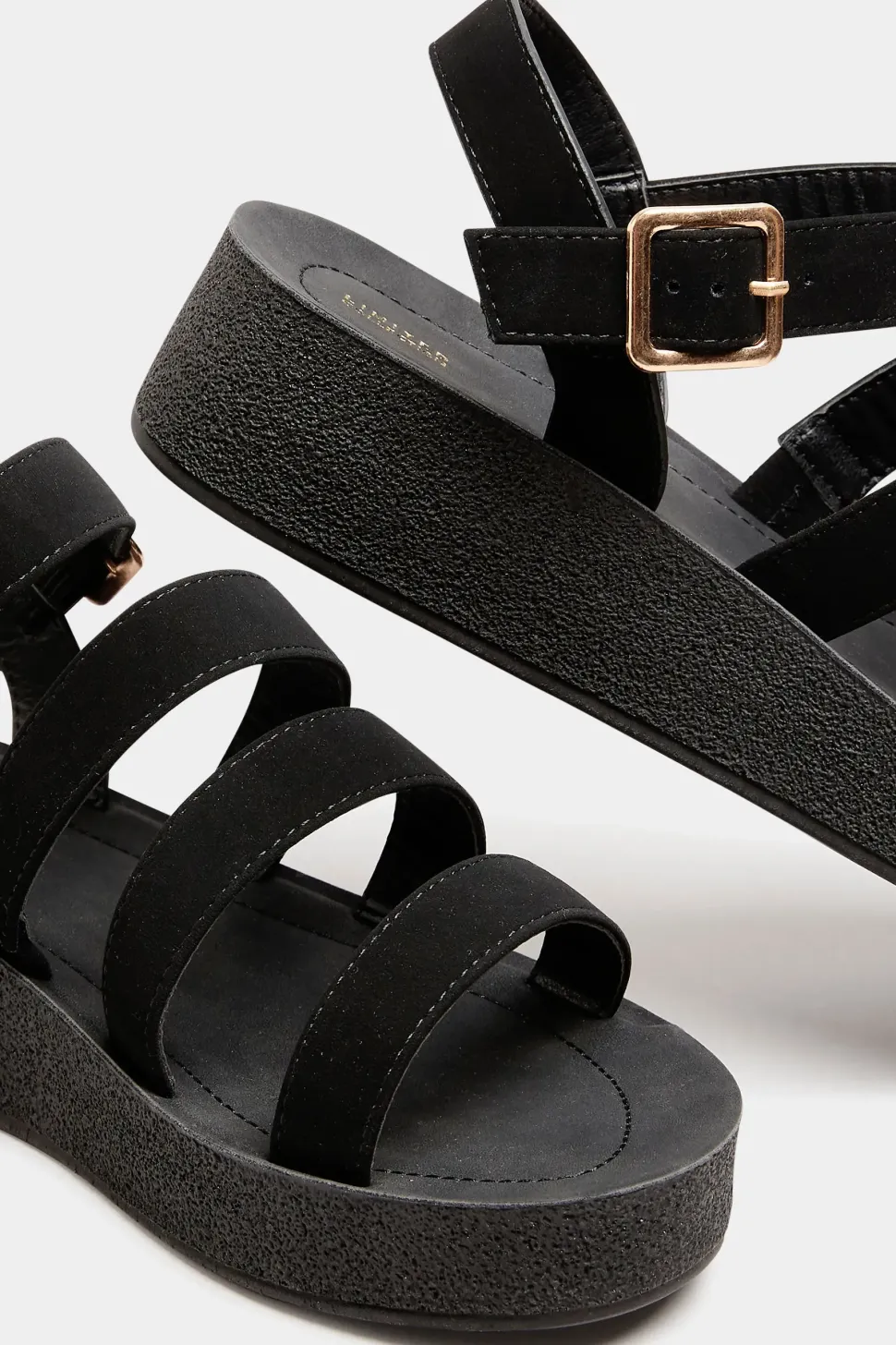 Extra Wide Fit Multi Strap Sporty Platform Sandal