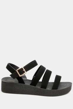 Extra Wide Fit Multi Strap Sporty Platform Sandal