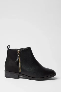 Extra Wide Fit Myla Side Zip Ankle Boots