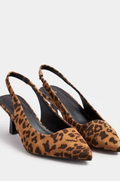 Extra Wide Fit Printed Slingback Kitten Heels