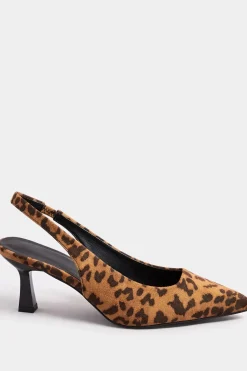 Extra Wide Fit Printed Slingback Kitten Heels