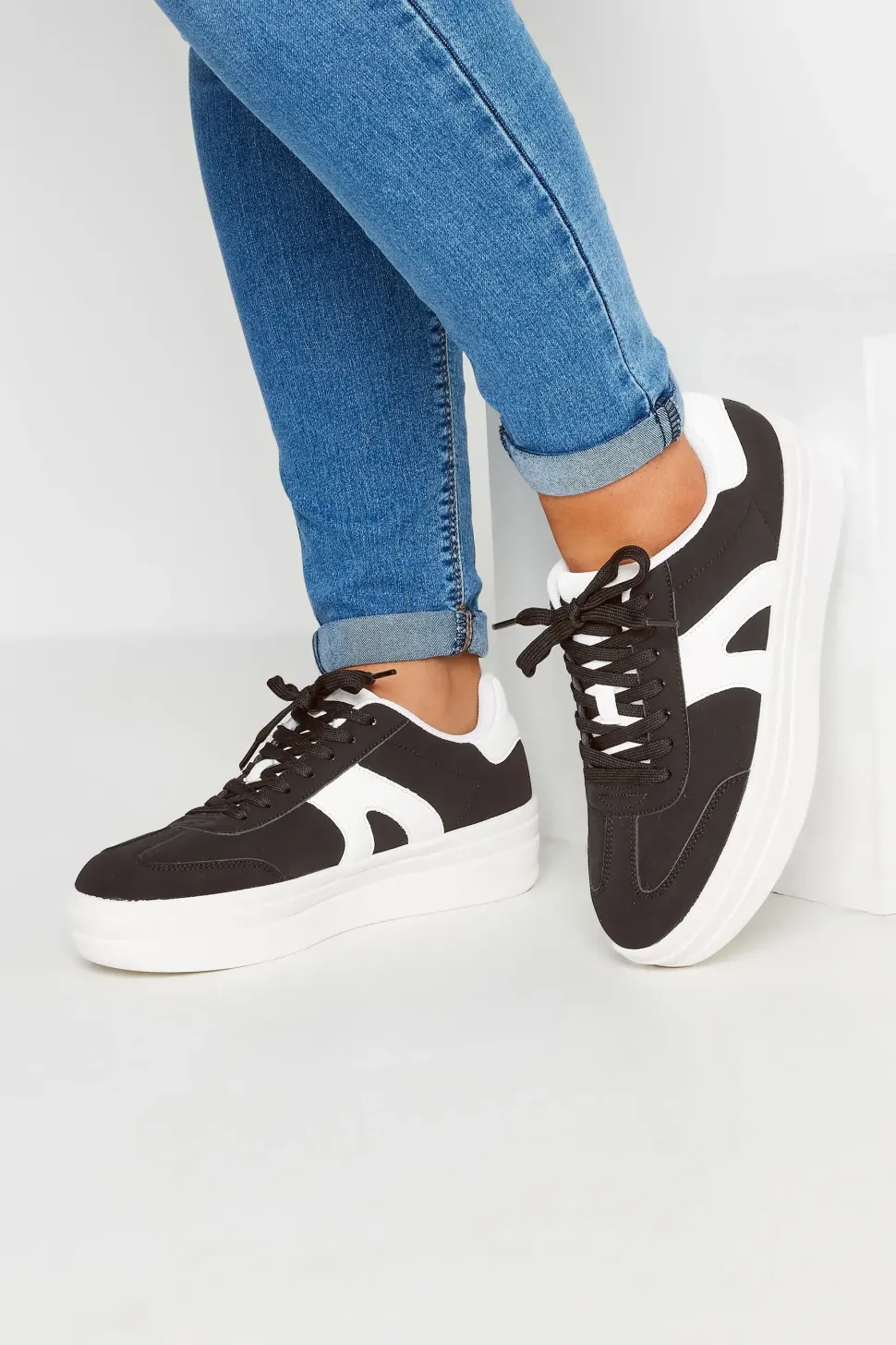 Extra Wide Fit Retro Platform Trainers