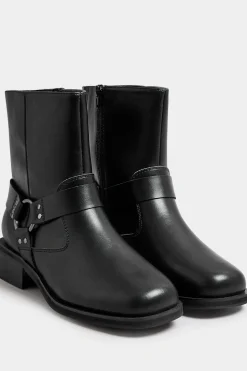 Extra Wide Fit Square Toe Biker Boots