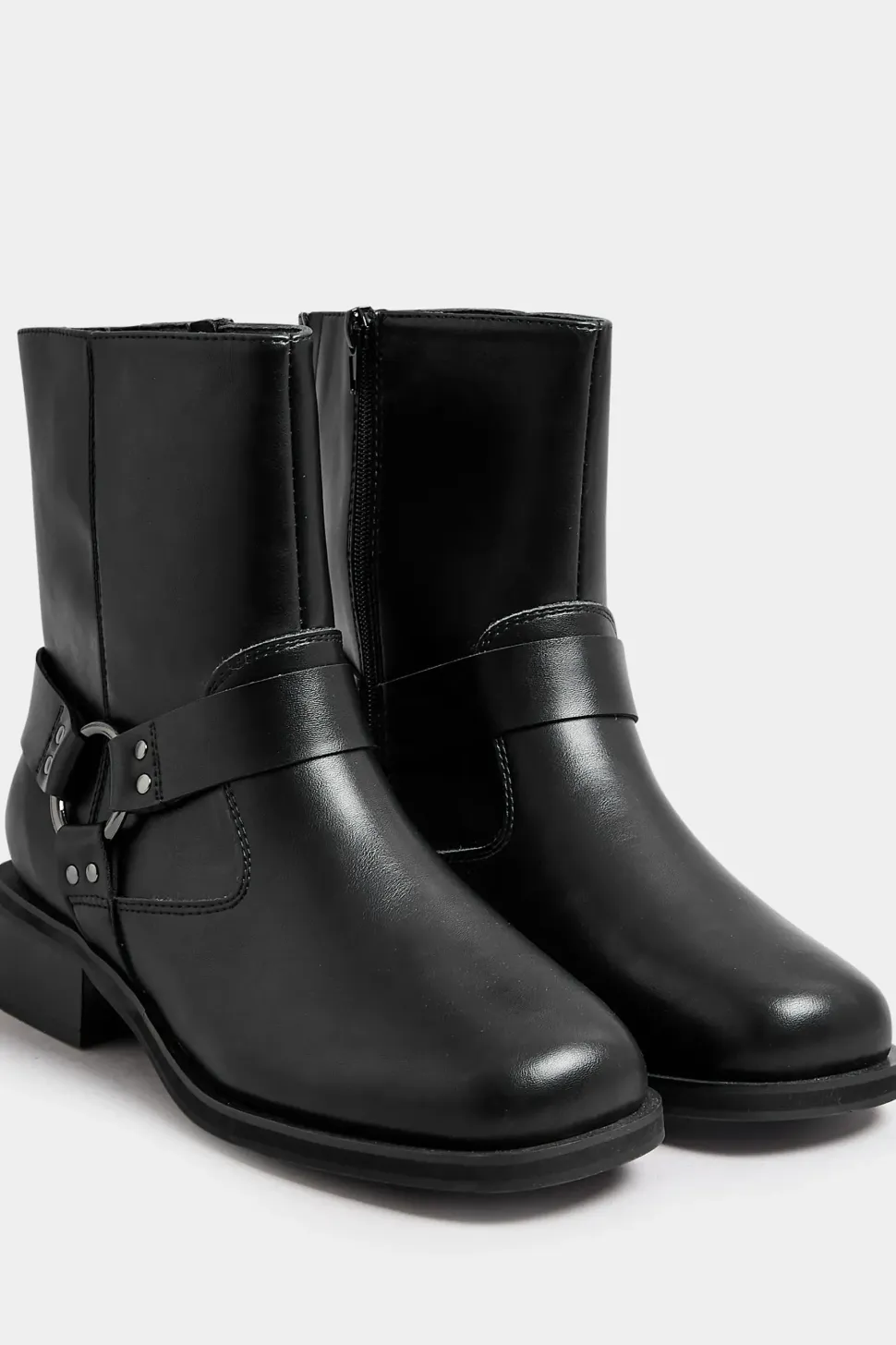 Extra Wide Fit Square Toe Biker Boots