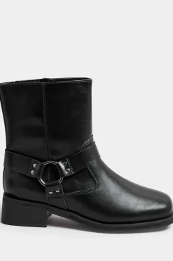 Extra Wide Fit Square Toe Biker Boots