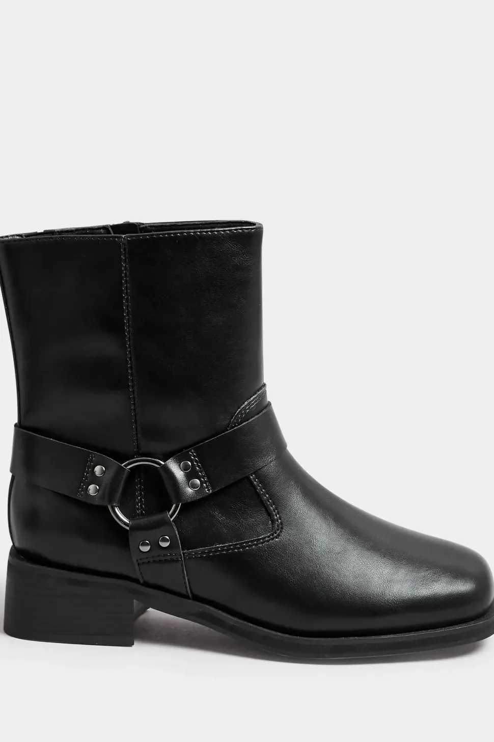 Extra Wide Fit Square Toe Biker Boots