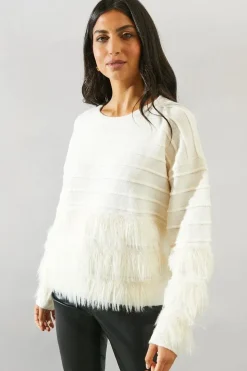 Eyelash Hem Ribbed Jumper