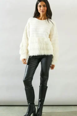 Eyelash Hem Ribbed Jumper