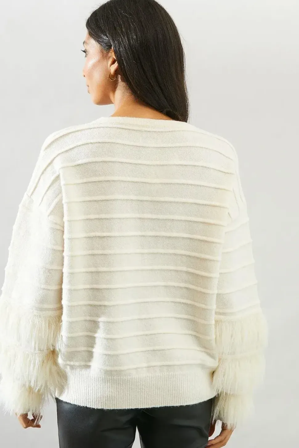 Eyelash Hem Ribbed Jumper