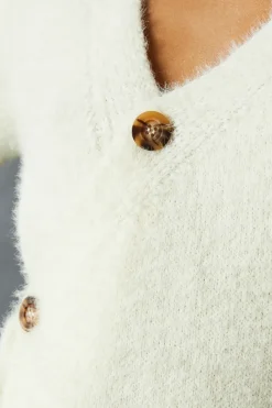 Eyelash Knit Asymmetric Cardigan