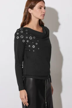 Eyelet Detail Top
