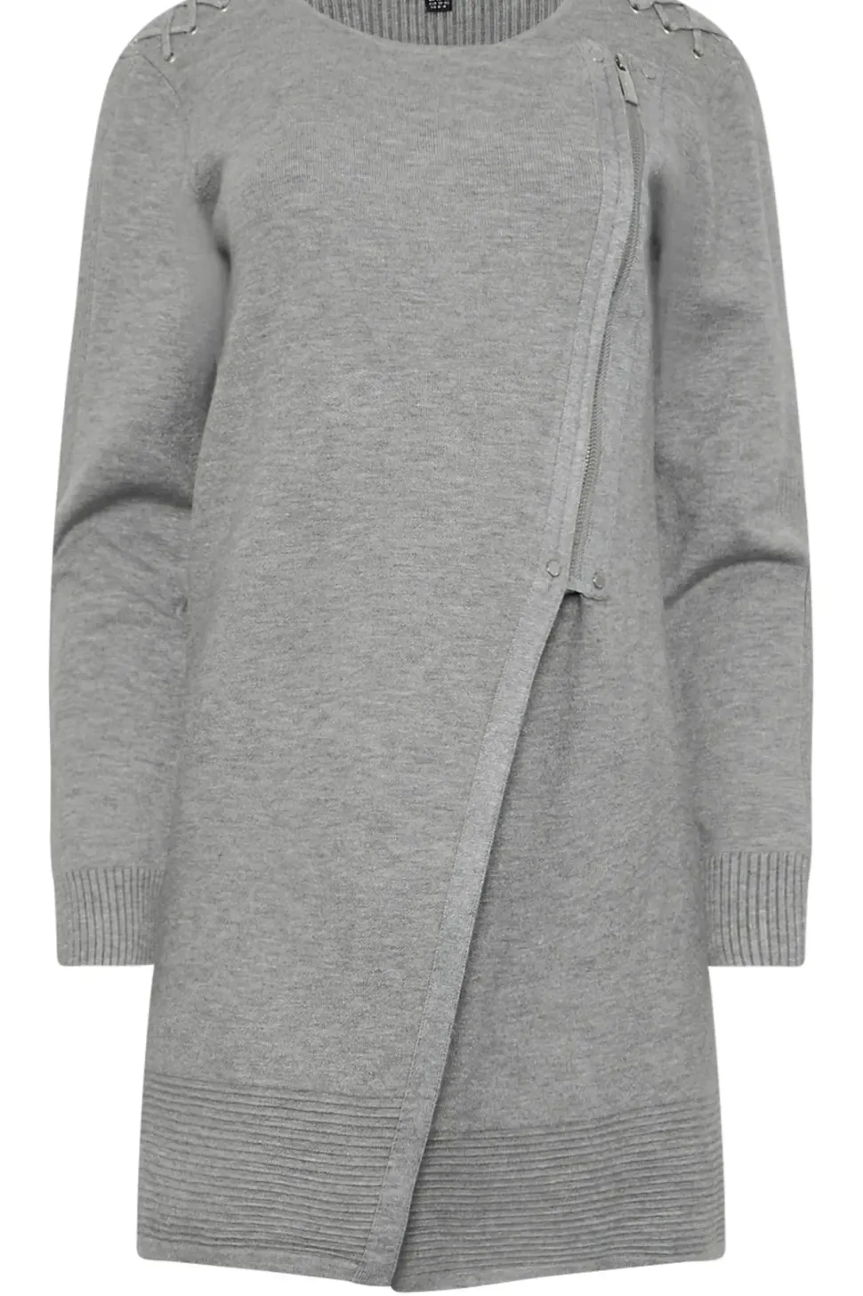 Eyelet Detail Zip Cardigan