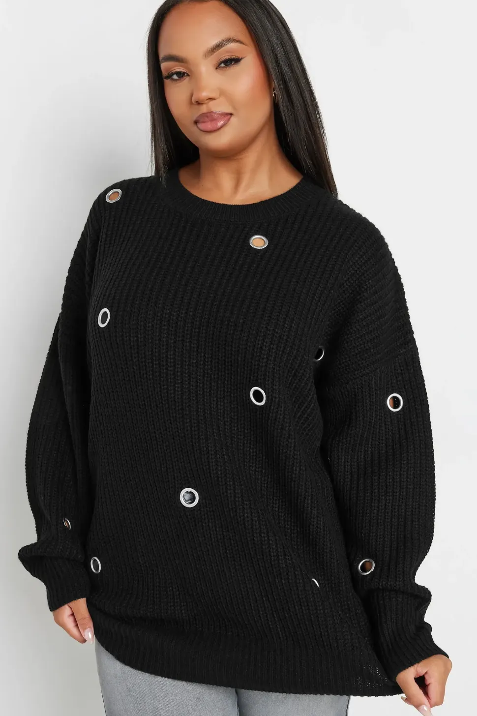 Eyelet Knitted Jumper