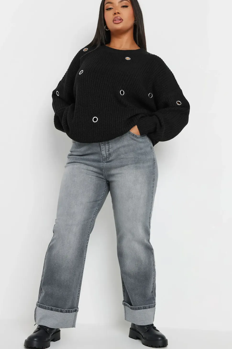 Eyelet Knitted Jumper