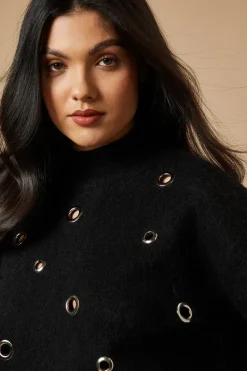 Eyelet Scoop Neck Jumper