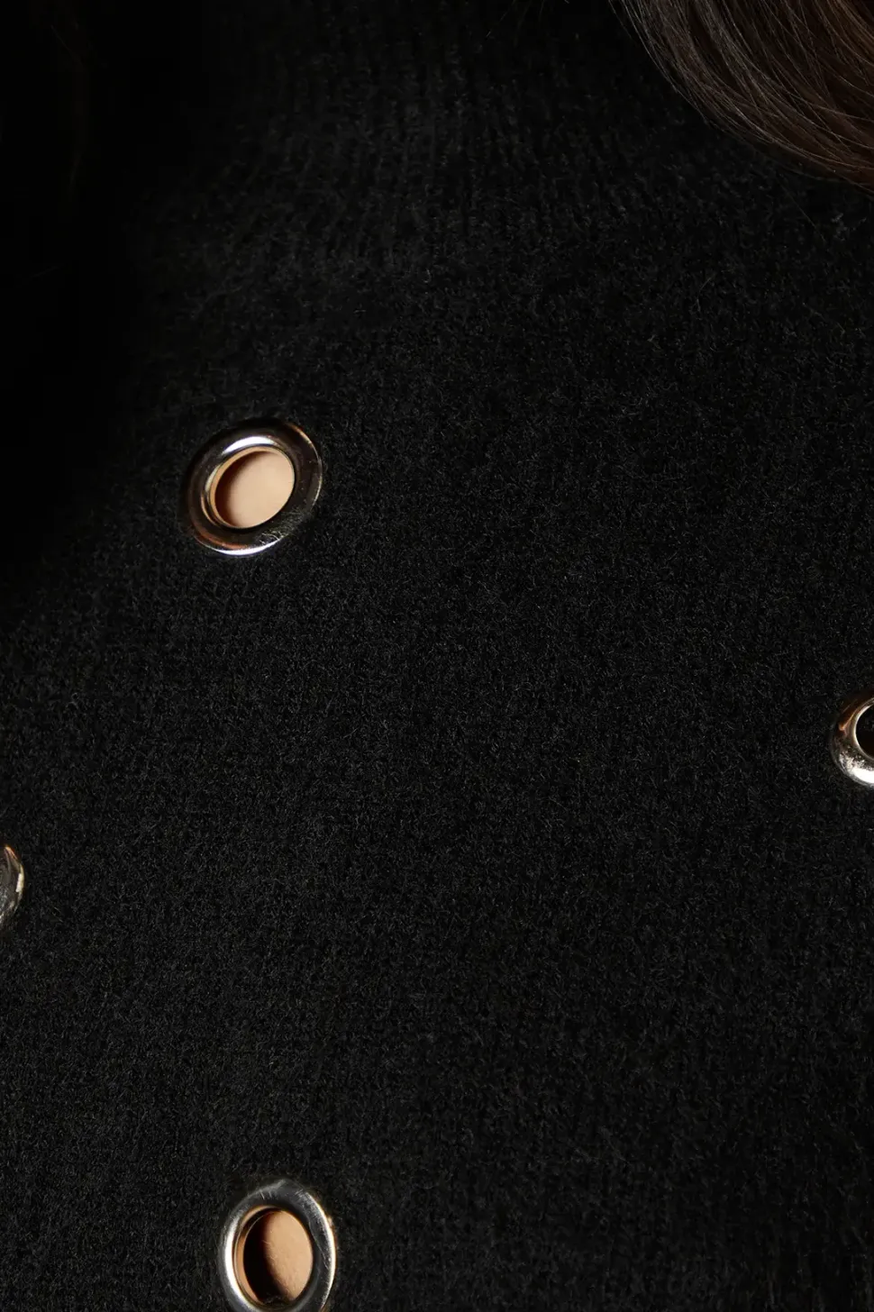 Eyelet Scoop Neck Jumper