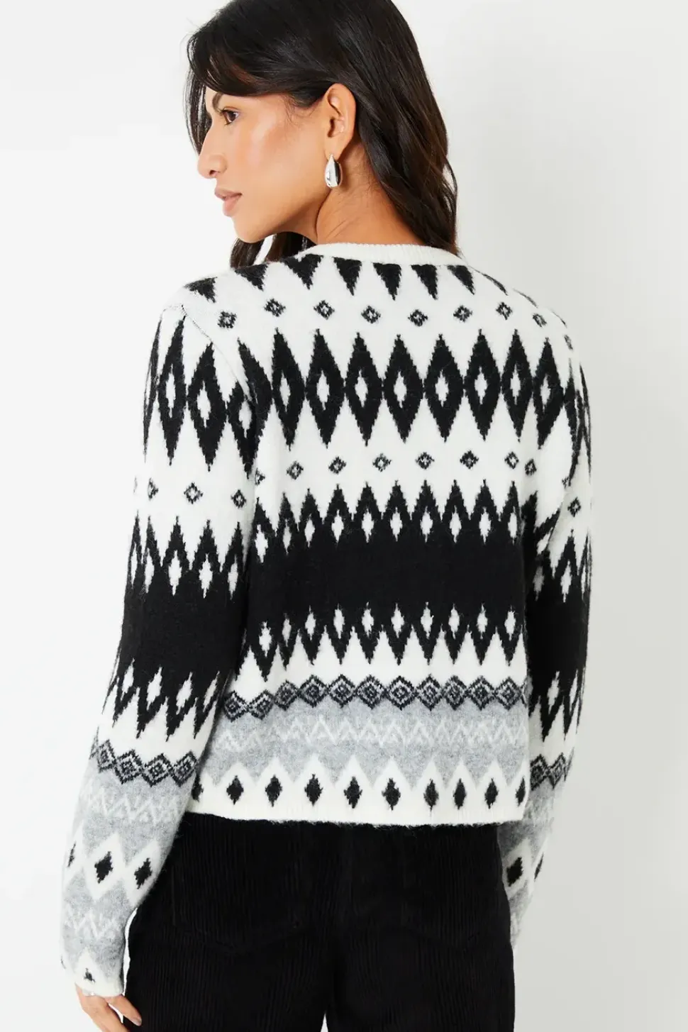 Fairisle Button Up Knitted Cardigan