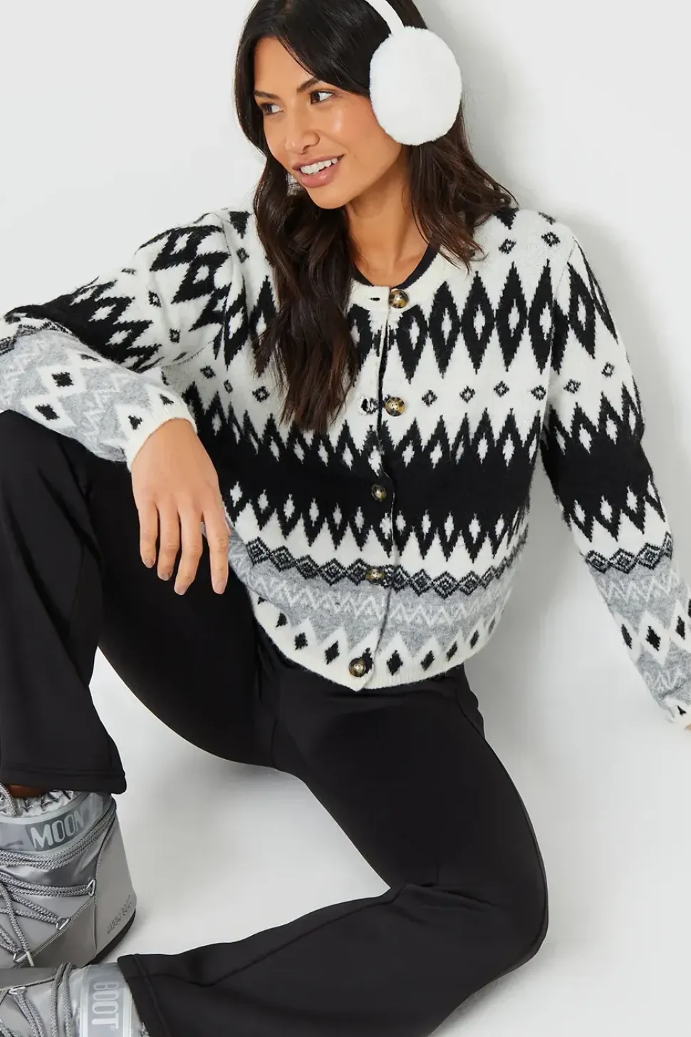 Fairisle Button Up Knitted Cardigan