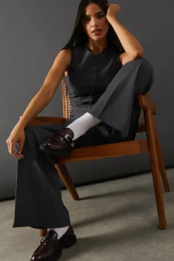 Faith: Betsy Leather Western Buckle Chunky Loafers