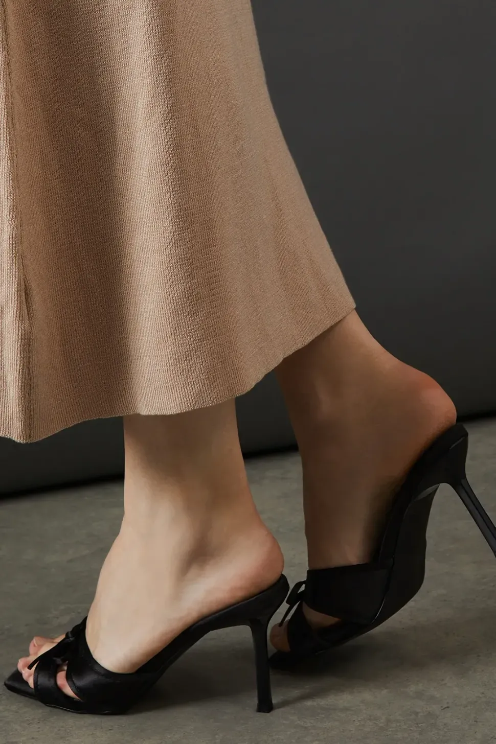 Faith: Bow Detail Satin High Heeled Mules