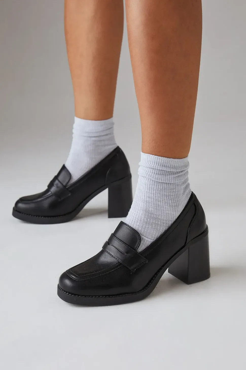 Faith: Brea High Block Heel Penny Loafer