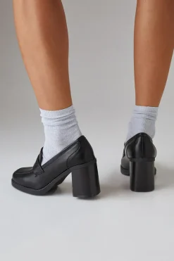 Faith: Brea High Block Heel Penny Loafer