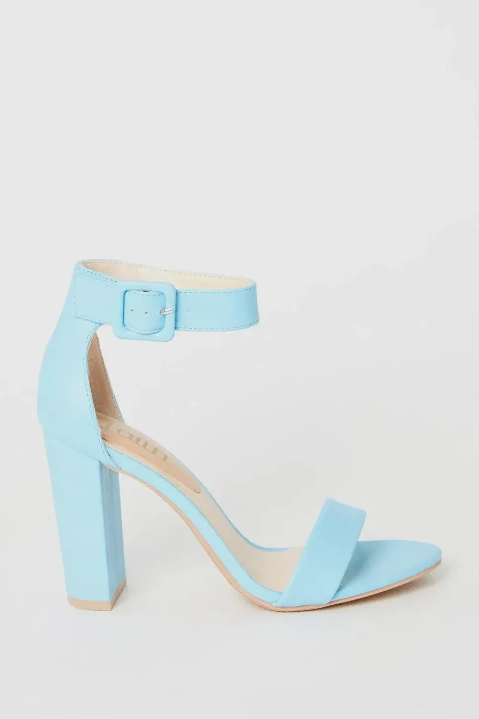 Faith: Camille Covered Buckle High Block Heeled Sandals