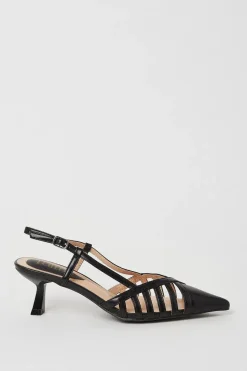 Faith: Camille Lattice Kitten Heel Slingback Court Shoes