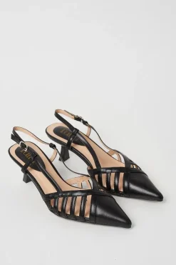 Faith: Camille Lattice Kitten Heel Slingback Court Shoes