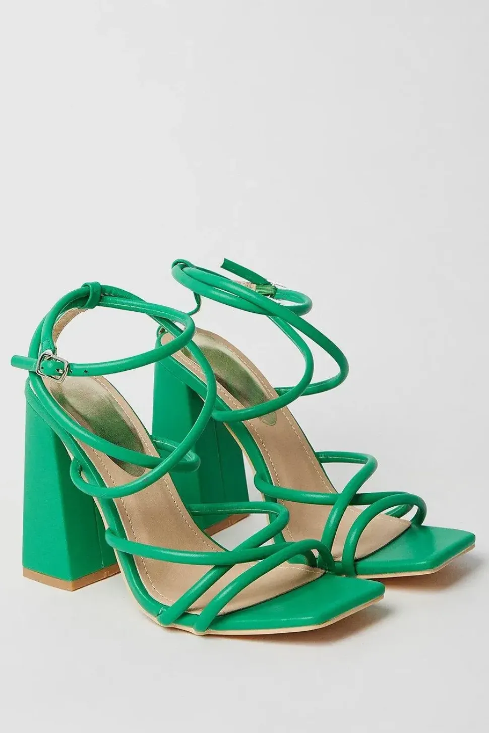 Faith: Carla Strappy High Block Heeled Sandals