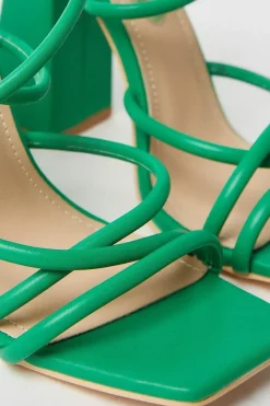 Faith: Carla Strappy High Block Heeled Sandals