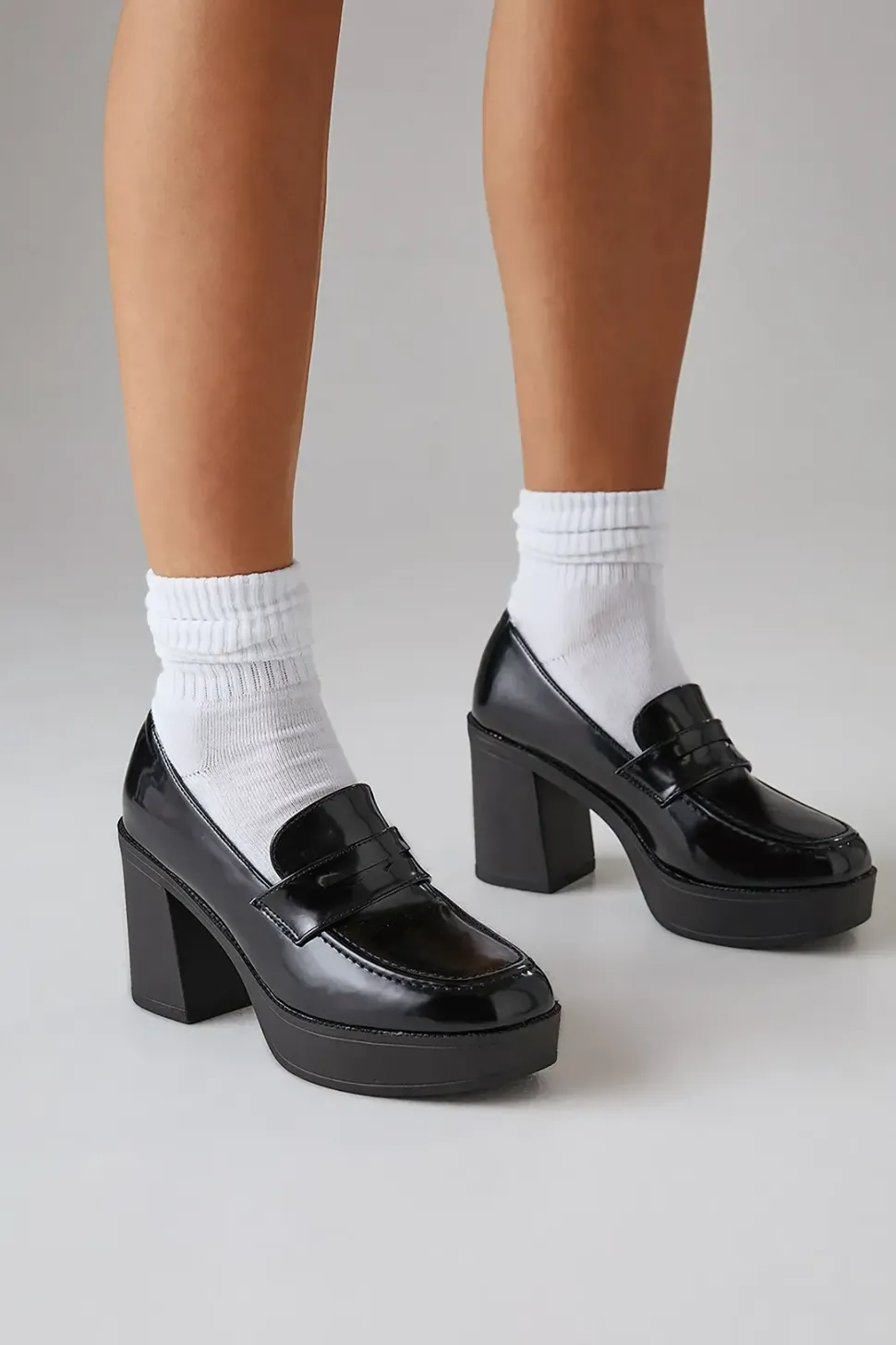 Faith: Cash High Heel Chunky Penny Loafers
