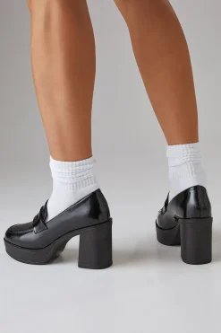 Faith: Cash High Heel Chunky Penny Loafers